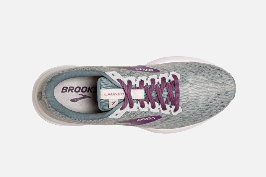 Brooks Launch 7 Road Running Shoes Womens - Grey/Purple - BUSTP-7943